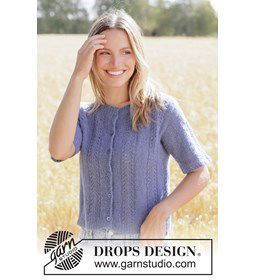 Luchtig vest met kantpatroon in Brushed Alpaca Silk gemaakt van knopen