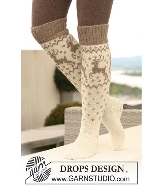 Breipatroon Gebreide sokken met rendieren