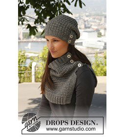 halswarmer en muts gemaakt van Drops Nepal