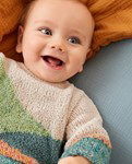 Breipatroon Babytruitje met diagonale gekleurde vlakken