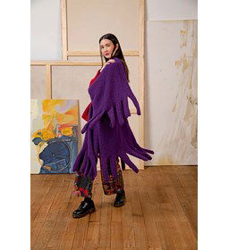 Cape met brede franjes gemaakt van Lang Yarns Phoenix