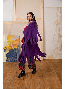 Cape met brede franjes