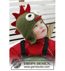 Draken muts met oorflappen  gemaakt van Drops Alaska