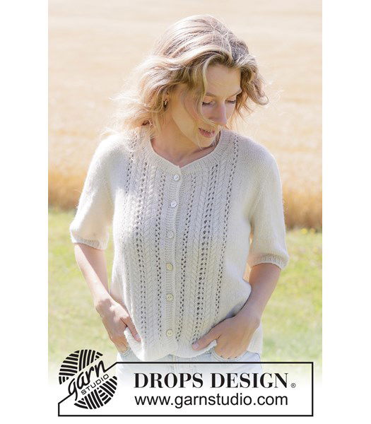 Breipatroon vest met kantpatroon en korte mouwen