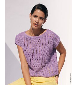 Damestop met kantpatroon en korte mouwen ** gemaakt van Lana Grossa Elastico