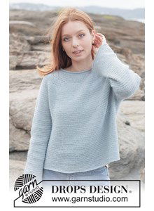 Top-down gehaakte trui met ronde pas in alpaca