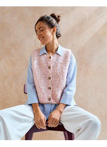 Mouwloos boucle vest