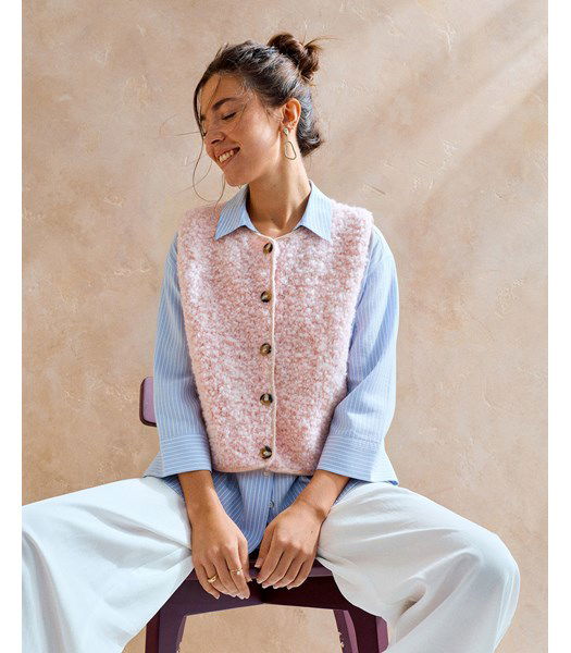 Breipatroon Mouwloos boucle vest