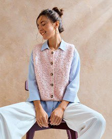 Mouwloos boucle vest