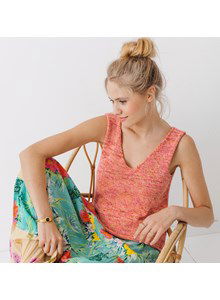 Damestopje met V-hals