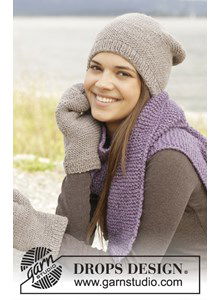 Gebreide muts, wanten en sjaal