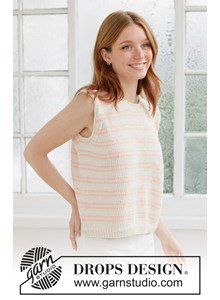 gestreepte katoenen zomertop met punnikrand