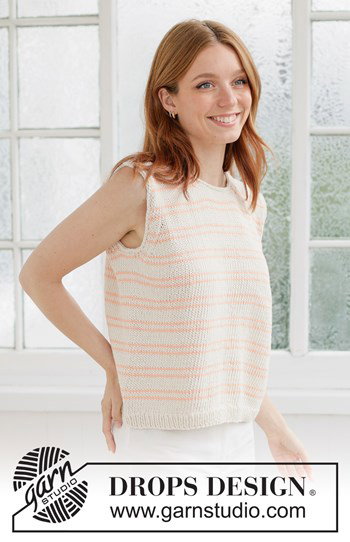 gestreepte katoenen zomertop met punnikrand