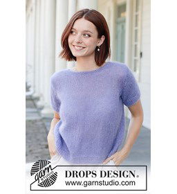 Violet Reverie Trui gemaakt van Drops Kid Silk