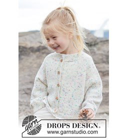 vestje voor kinderen Snow Funfetti Cardigan gemaakt van Drops Baby Merino