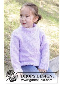 Breipatroon smiling lavender sweater gemaakt van Drops Melody