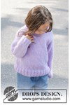 Breipatroon Smiling Lavender Sweater van andere kant