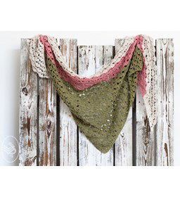 Driehoekige omslagdoek met waaierpatroon gemaakt van Durable Cosy extra fine