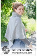 DROPS breipatroon poncho met een hoge ....