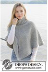 Breipatroon poncho Hazy Sky met hoge dubbele halsboord van andere kant