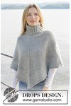 Breipatroon poncho Hazy Sky met hoge dubbele halsboord van andere kant