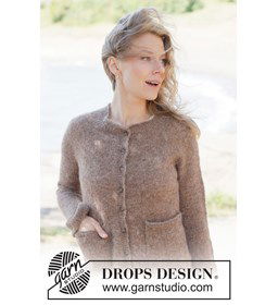 Zacht gebreid vest met zakken in Alpaca Silk gemaakt van knopen