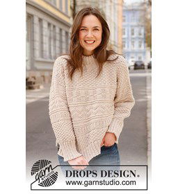 Damestrui met reliefpatroon gemaakt van Drops Alaska