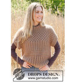 Damestrui met korte mouwen gemaakt van Drops Puna