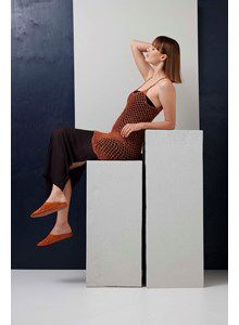 Damesjurkje Grace in open nethaakwerk met spaghettibandje