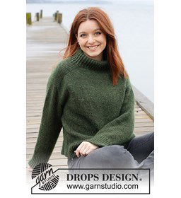 Damestrui met zadelschouders gemaakt van Drops Kid Silk