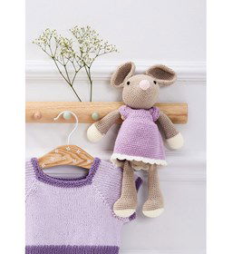 Knuffel Muis gemaakt van Lana Grossa Alta Moda Cotolana en Cotalana Print