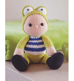 Kikker gemaakt van Scheepjes Catona 25 en 10 gram