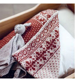 Babydeken tweekleurige deken Olav gemaakt van Phildar Phil merinos 3,5