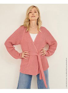 Damesvest met brede overslag