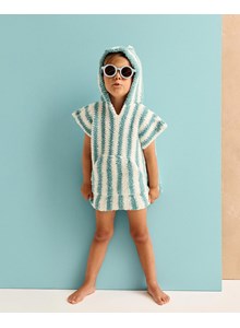 verticaal gestreepte poncho