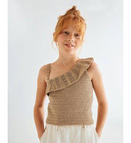 Topje met afhangende kraag gemaakt van Phildar Phil Origin