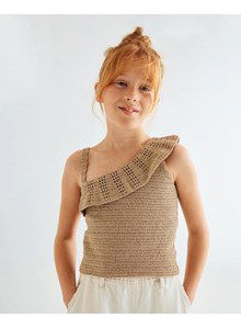 Topje met afhangende kraag