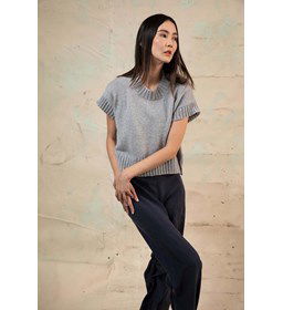 Debardeur met wijde korte mouwen gemaakt van Lang Yarns Cashmere Lace