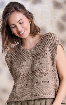 kort mouwloos truitje met ronde hals