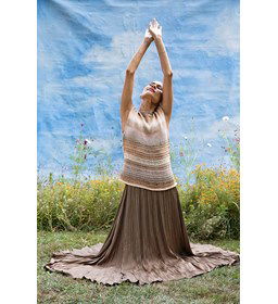 Damestop met open breiwerk