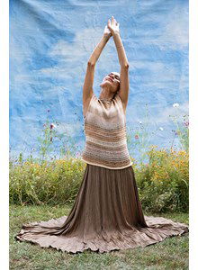 Damestop met open breiwerk