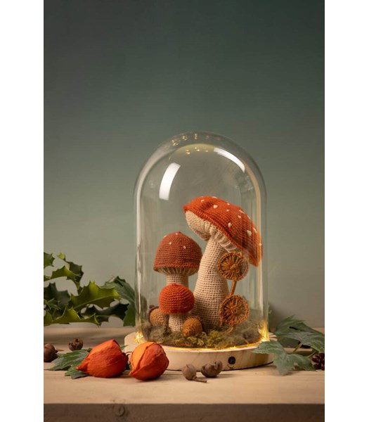 Haakpatroon herfsttafereel paddestoelen