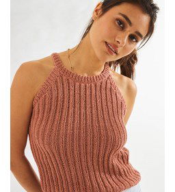 Haltertopje in boordsteek gemaakt van Phildar Phil Rustique