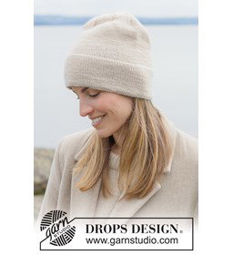 muts met brede omvouw Fall Air Hat gemaakt van Breinaalden zonder knop