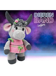 Knuffeldier Buffel met bloem in het haar