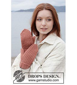 Wanten met reliëfpatroon gemaakt van Drops Nepal