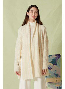 Lang damesvest met V-hals