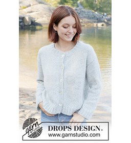 Sky Whisper Cardigan gemaakt van Drops Air