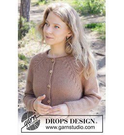 Cinnamon Crush Cardigan gemaakt van Drops Kid Silk
