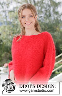 Gebreide oversized trui met boothals in DROPS Melody